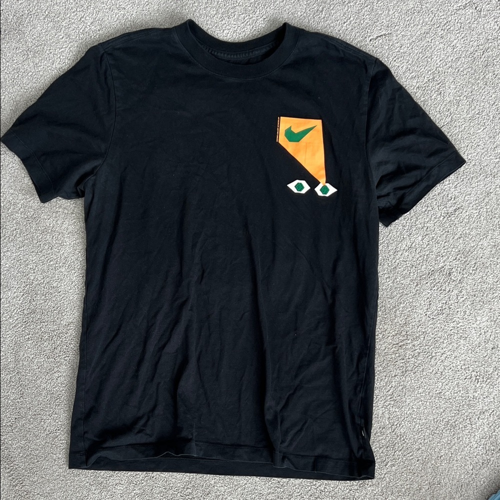 Nike Black Tee with Orange and Green Graphic